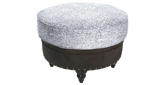 HOCKER Chenille, Mikrofaser Hellgrau, Dunkelbraun  - Dunkelbraun/Hellgrau, ROMANTIK / LANDHAUS, Holz/Textil (75/50/75cm) - Landscape