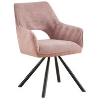ARMLEHNSTUHL  in Eisen Cord  - Pink/Schwarz, Design, Textil/Metall (60/85/63cm) - Hom`in