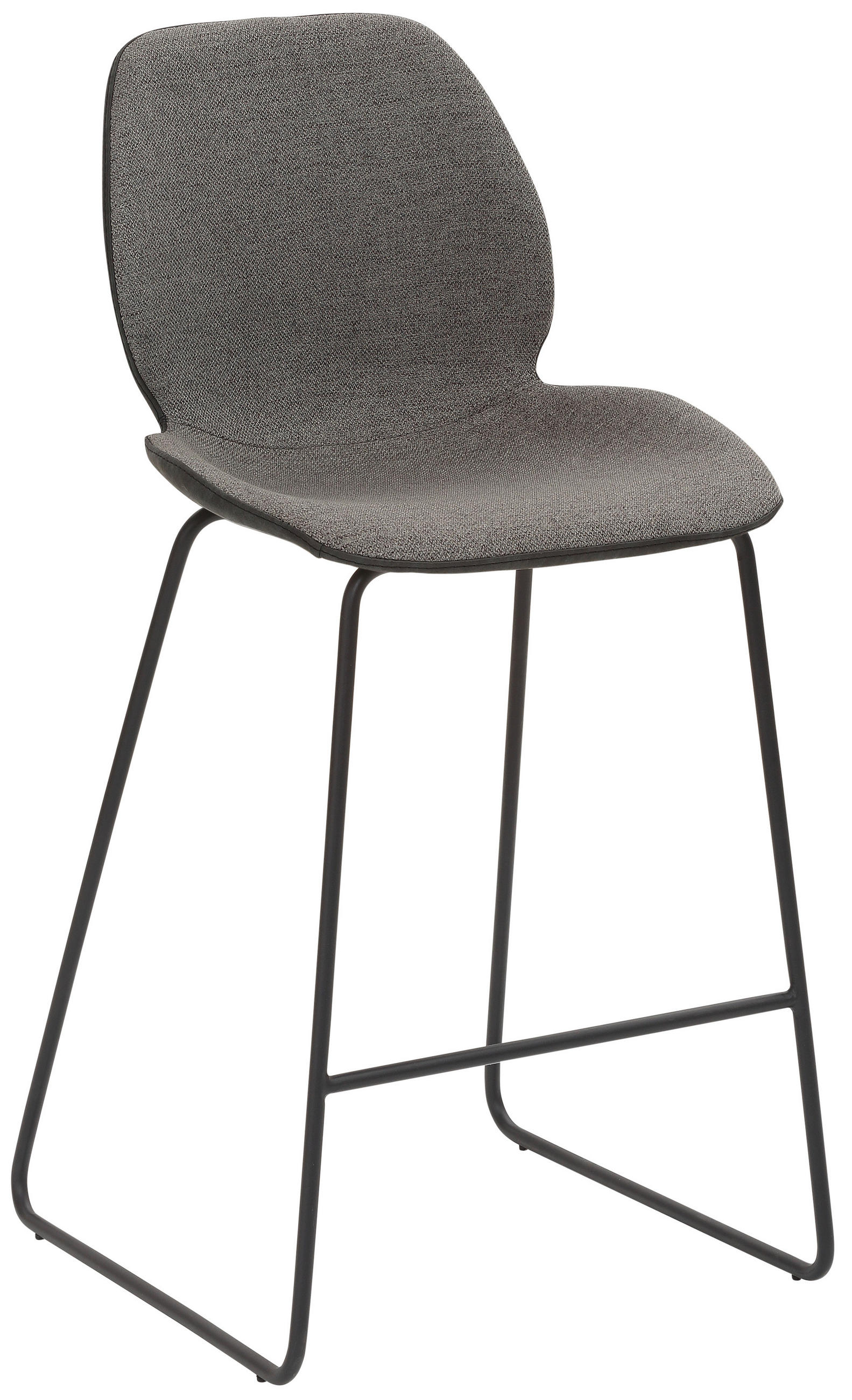 BARHOCKER Webstoff Anthrazit  - Anthrazit/Schwarz, Design, Textil/Metall (49/97/52cm) - Novel