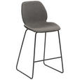 BARHOCKER Webstoff Anthrazit  - Anthrazit/Schwarz, Design, Textil/Metall (49/97/52cm) - Novel