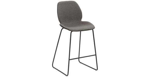 BARHOCKER Webstoff Anthrazit  - Anthrazit/Schwarz, Design, Textil/Metall (49/97/52cm) - Novel