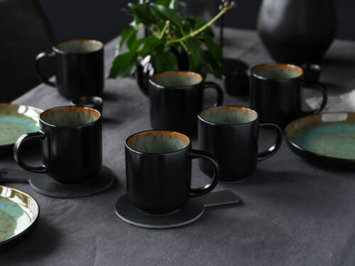 KAFFEEBECHERSET 6-teilig  - Grün, Trend, Keramik - Creatable
