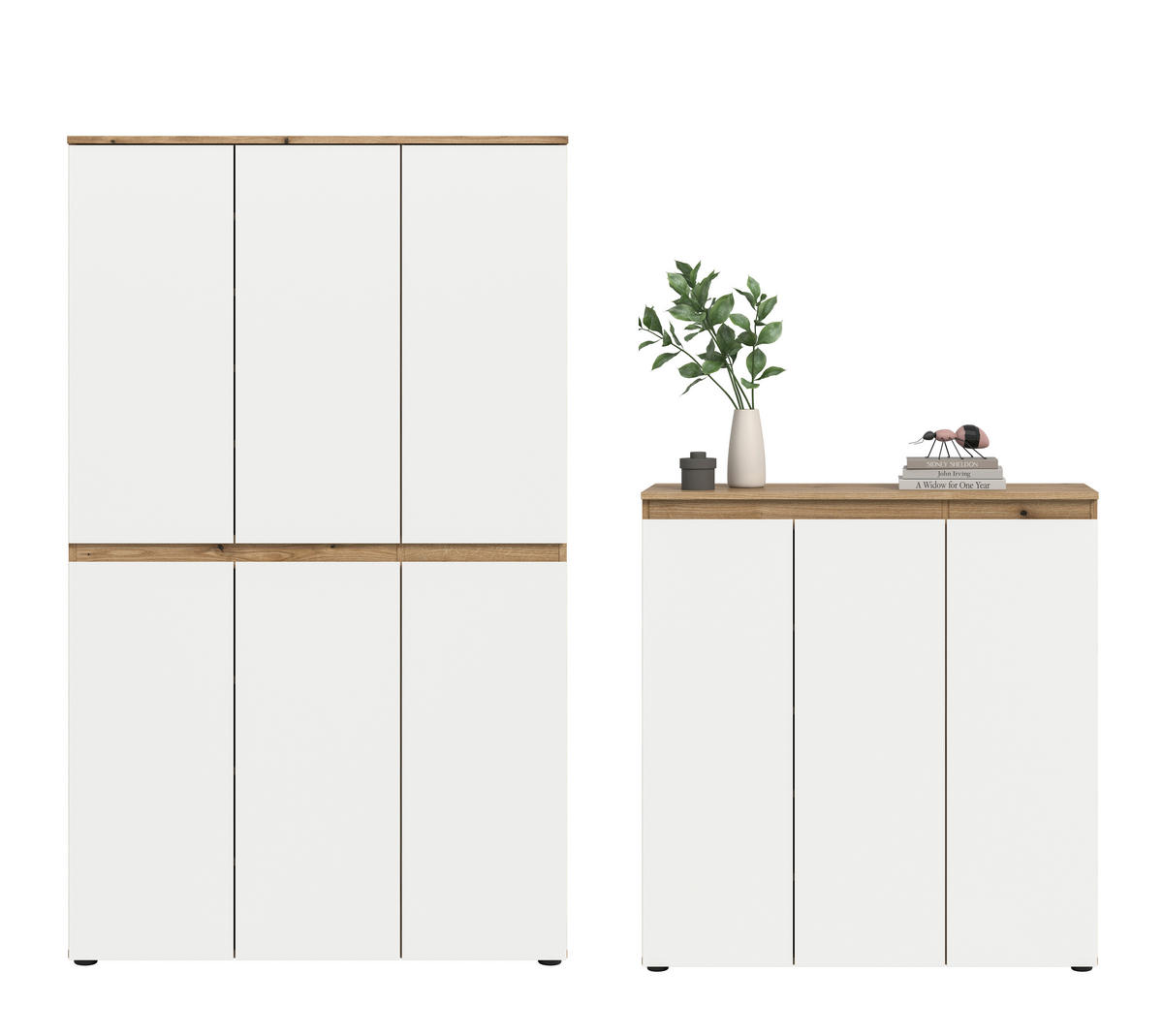 GARDEROBENSCHRANK  in 235/175/37 cm  - Eichefarben/Schwarz, Design, Holzwerkstoff/Kunststoff (235/175/37cm) - Livetastic