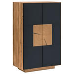 SCHUHSCHRANK  in 72/112/37 cm  - Eichefarben/Anthrazit, MODERN, Glas/Holz (72/112/37cm) - Linea Natura