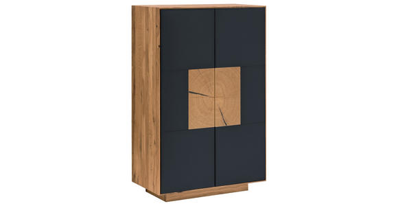 SCHUHSCHRANK  in 72/112/37 cm  - Eichefarben/Anthrazit, MODERN, Glas/Holz (72/112/37cm) - Linea Natura