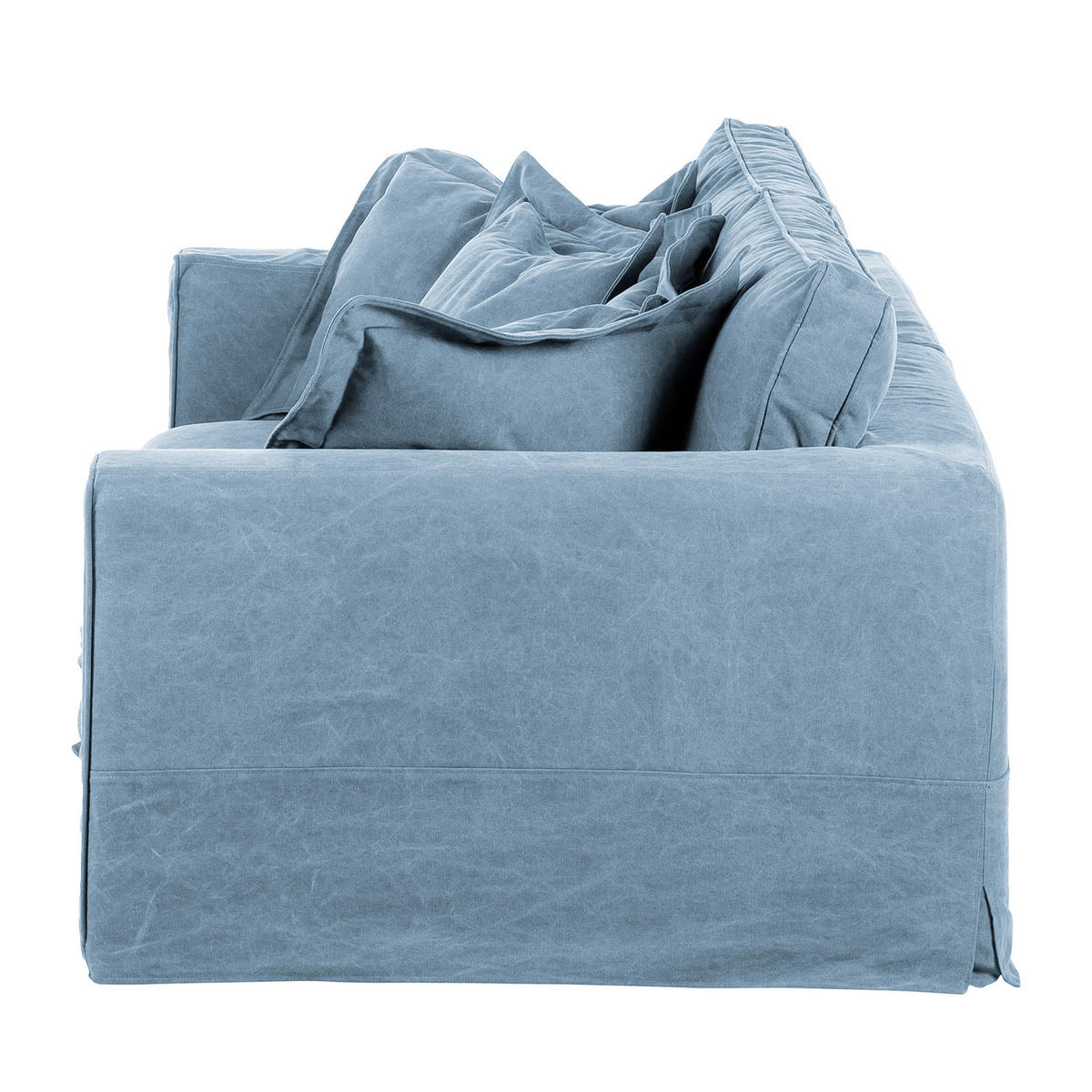 3-SITZER-SOFA STELLA in Webstoff Blau  - Blau/Schwarz, Design, Kunststoff/Textil (238/90/119cm) - P & B