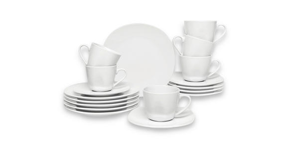 KAFFEESERVICE Square Shape 18-teilig - Weiß, Basics, Keramik - Boxxx