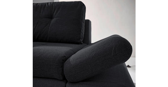 ECKSOFA in Webstoff Anthrazit  - Chromfarben/Anthrazit, Design, Kunststoff/Textil (302/187cm) - Carryhome