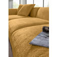 ECKSOFA  in Chenille Senfgelb  178/323 cm  - Senfgelb/Schwarz, MODERN, Kunststoff/Textil (178/323cm) - Carryhome