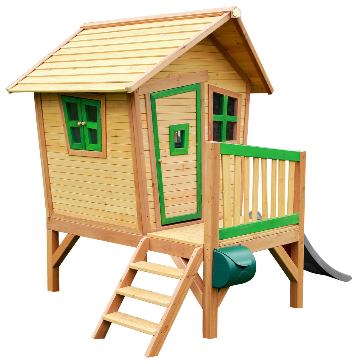 SPIELHAUS 264/203/177 cm  - Braun/Grau, KONVENTIONELL, Holz/Kunststoff (264/203/177cm) - Ambia Garden
