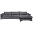ECKSOFA  in Lederlook Grau  295/160 cm  - Schwarz/Grau, Design, Textil/Metall (295/160cm) - Hom`in