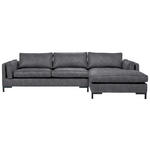 ECKSOFA  in Lederlook Grau  295/160 cm  - Schwarz/Grau, Design, Textil/Metall (295/160cm) - Hom`in