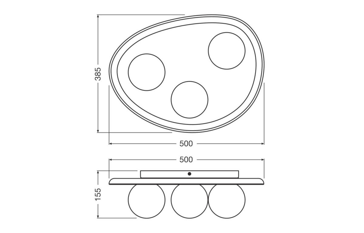 DECKENLEUCHTE    50/38,5/15,5 cm  - Braun, Basics, Glas/Keramik (50/38,5/15,5cm) - Osram