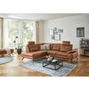 ECKSOFA in Lederlook, Mikrofaser Braun  - Schwarz/Braun, Design, Textil/Metall (194/261cm) - Beldomo System