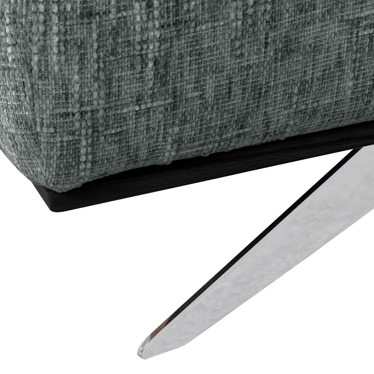 ECKSOFA PORTLAND Anthrazit Struktur Kopfteilverstellung  - Chromfarben/Anthrazit, Design, Holz/Textil (295/187cm) - Livetastic