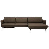ECKSOFA in Echtleder Olivgrün  - Anthrazit/Olivgrün, Design, Leder/Metall (330/174cm) - Himolla