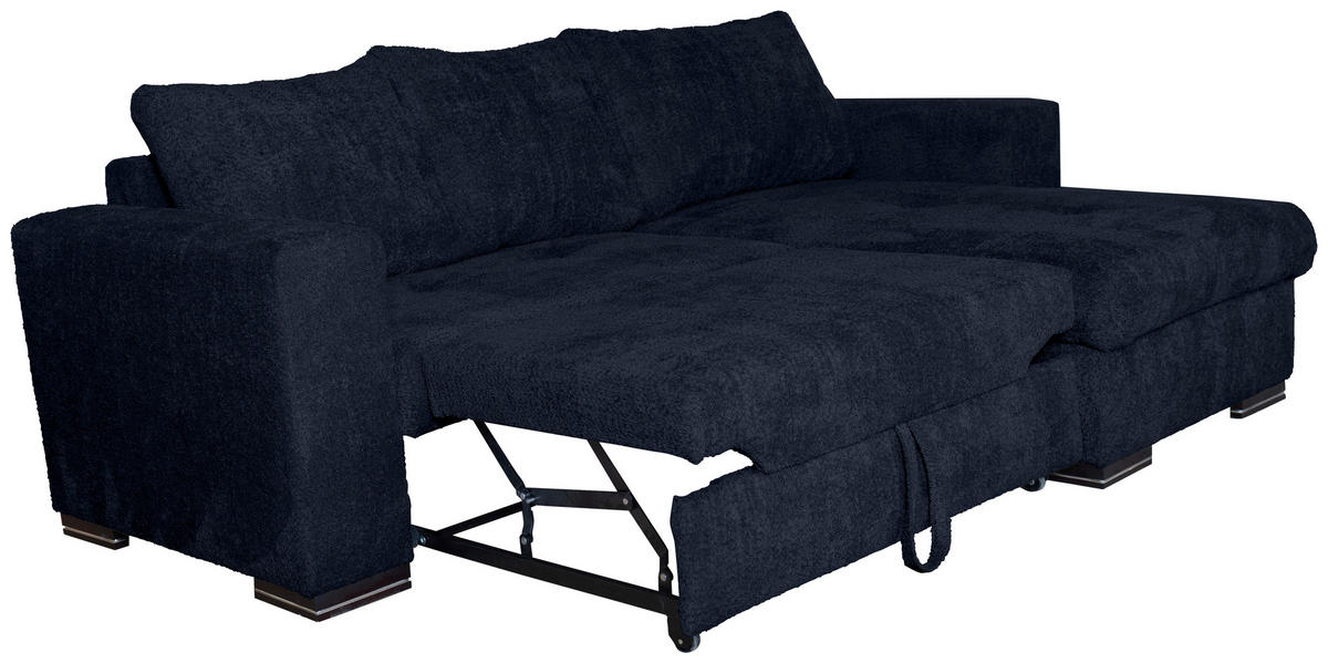 ECKSOFA Dunkelblau Webstoff  - Braun/Dunkelblau, KONVENTIONELL, Holz/Textil (170/235cm) - Carryhome