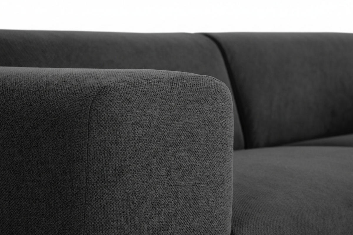 3-SITZER-SOFA Struktur Anthrazit  - Anthrazit/Schwarz, Design, Kunststoff/Textil (266/76/116cm) - MID.YOU