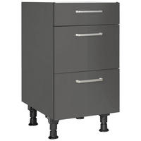 SCHUBKASTENUNTERSCHRANK 45/87/56 cm  in Schieferfarben  - Schieferfarben/Edelstahlfarben, MODERN, Holzwerkstoff/Metall (45/87/56cm) - Nobilia