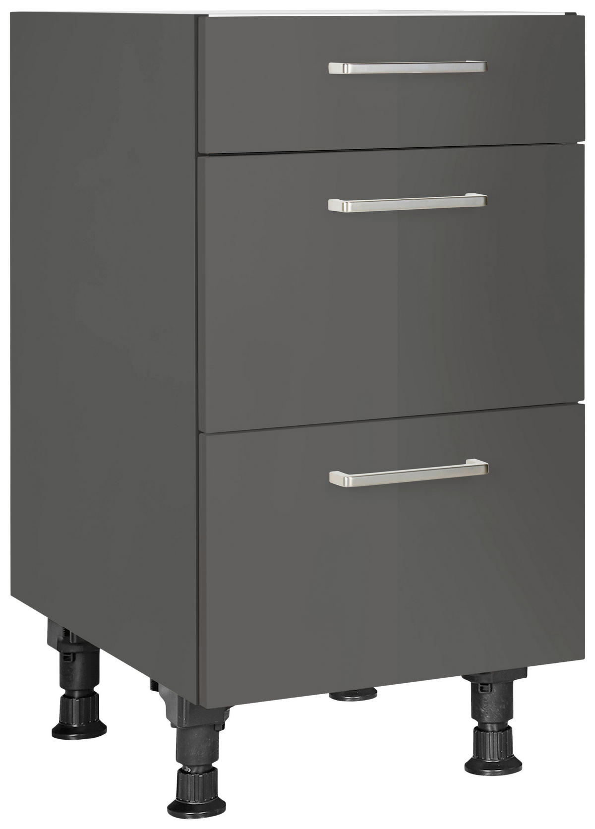 SCHUBKASTENUNTERSCHRANK 45/87/56 cm  in Schieferfarben  - Schieferfarben/Edelstahlfarben, MODERN, Holzwerkstoff/Metall (45/87/56cm) - Nobilia