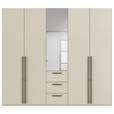 DREHTÜRENSCHRANK 251/223/61 cm,  in Champagner, 5-türig  - Chromfarben/Champagner, Basics, Glas/Holzwerkstoff (251/223/61cm) - Novel