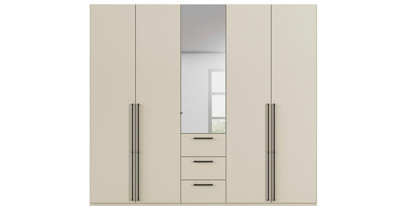 DREHTÜRENSCHRANK 251/223/61 cm,  in Champagner, 5-türig  - Chromfarben/Champagner, Basics, Glas/Holzwerkstoff (251/223/61cm) - Novel