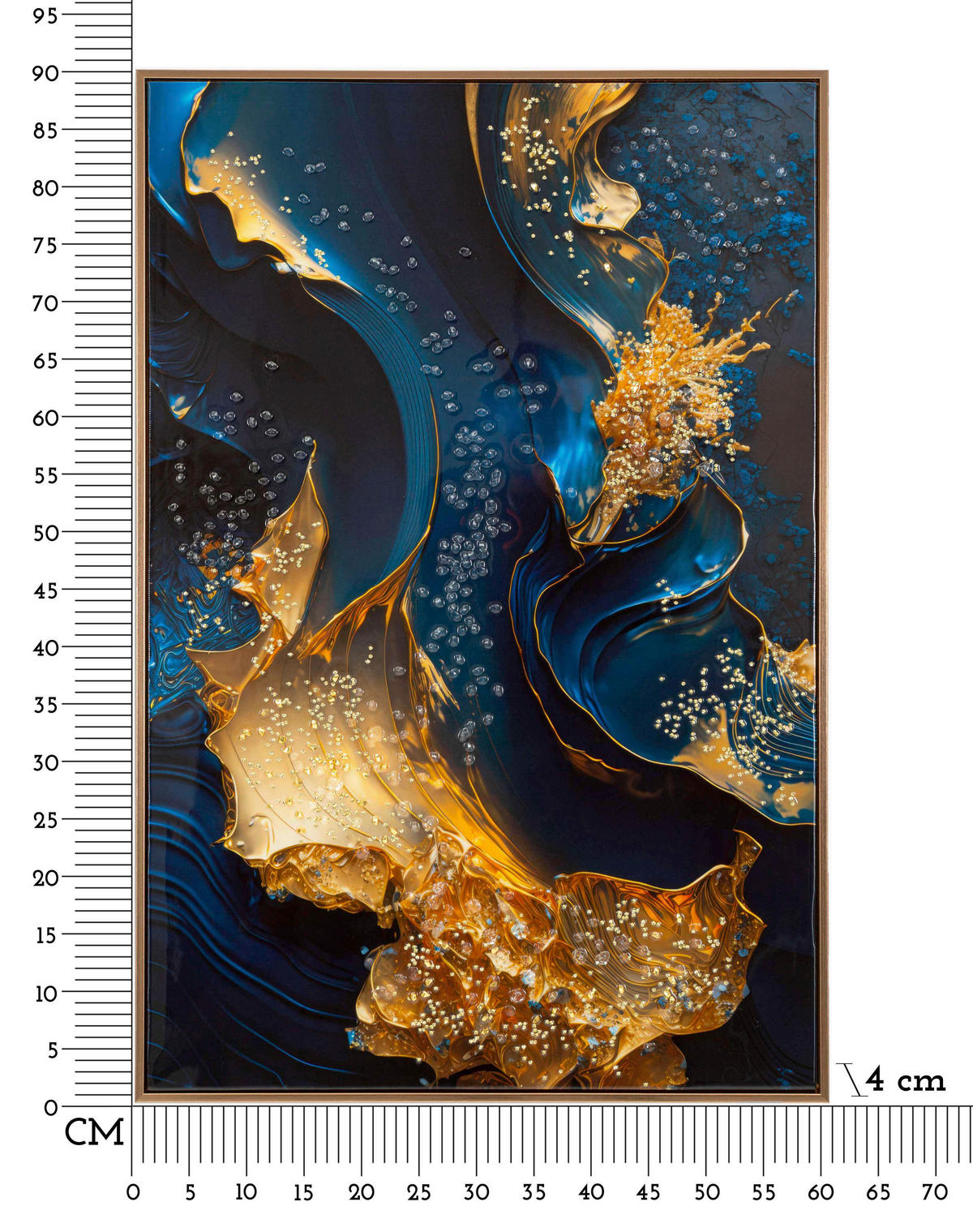 LEINWANDBILD Abstraktes  - Goldfarben, Basics, Holz/Kunststoff (60/90/4cm)