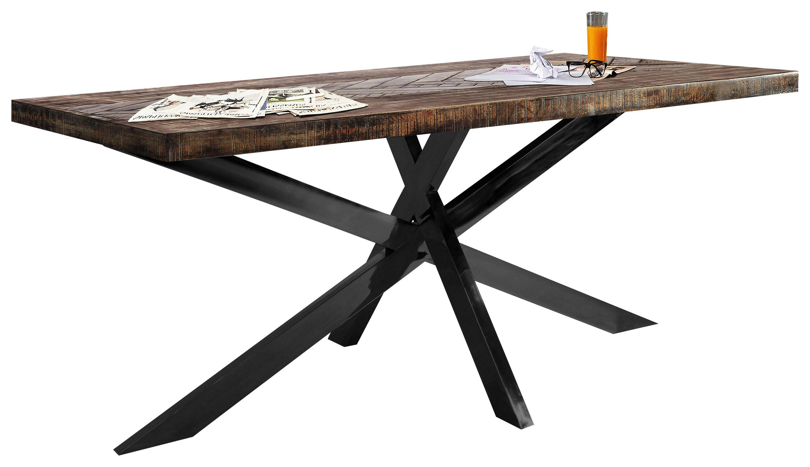 Esstisch in Holz, Metall 180/90/77 cm