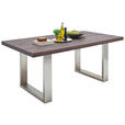 ESSTISCH in Holz, Metall 260/100/77 cm  - Edelstahlfarben/Eichefarben, Design, Holz/Metall (260/100/77cm) - Novel