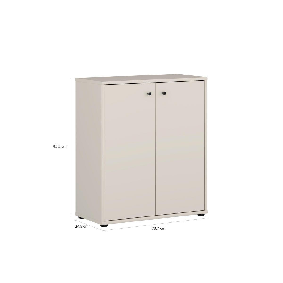KOMMODE , 73,7/85,5/34,8 cm,  - Sandfarben/Schwarz, Design, Holzwerkstoff/Kunststoff (73,7/85,5/34,8cm)