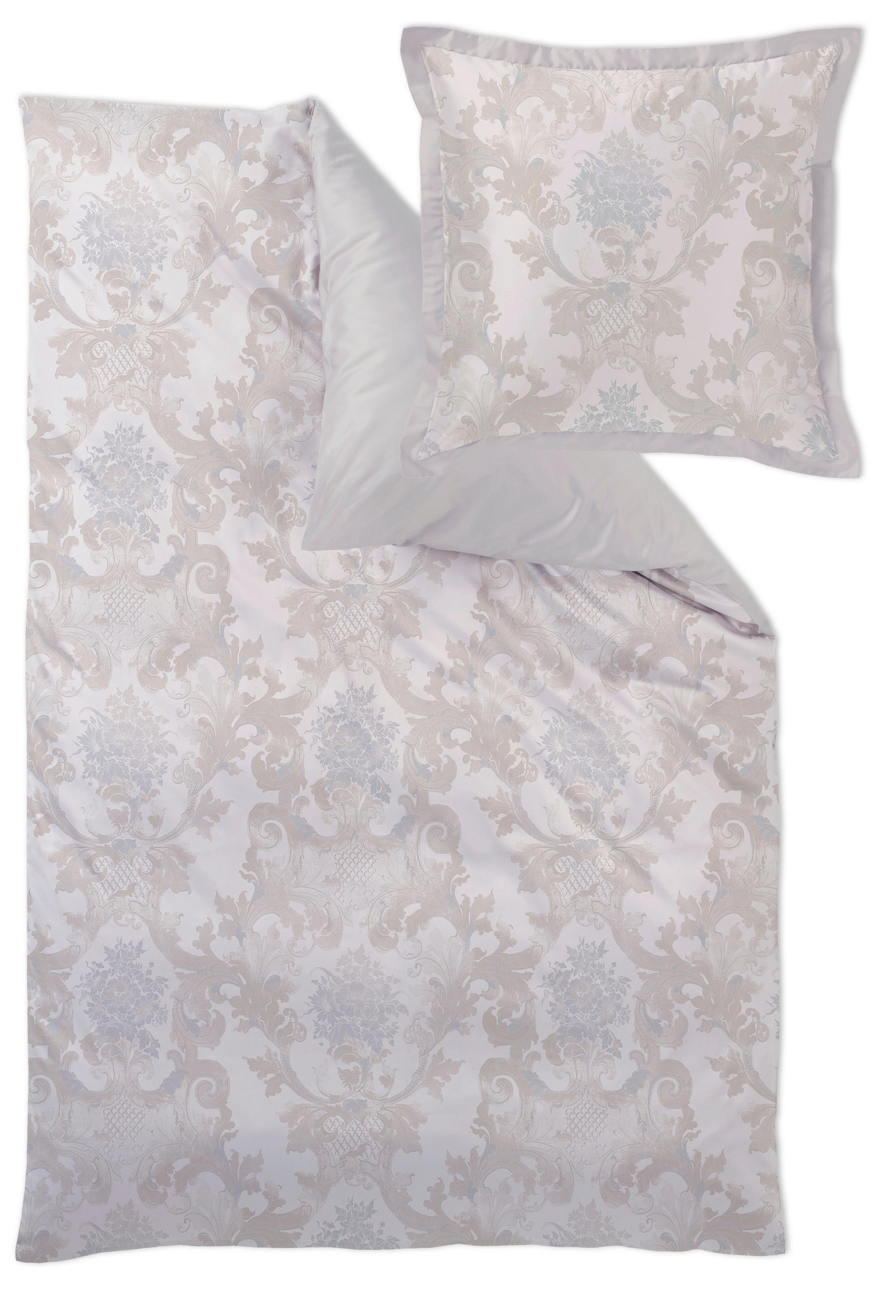 BETTWÄSCHESET Damast 160/210 cm  70 cm/50 cm  - Silberfarben/Goldfarben, Design, Textil (160/210cm) - Curt Bauer