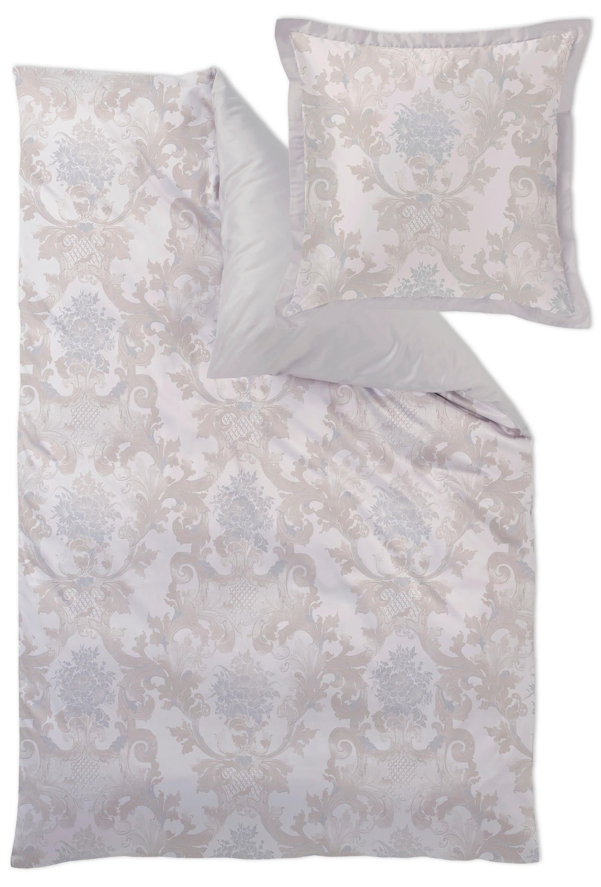 BETTWÄSCHESET Damast 160/210 cm  70 cm/50 cm  - Silberfarben/Goldfarben, Design, Textil (160/210cm) - Curt Bauer