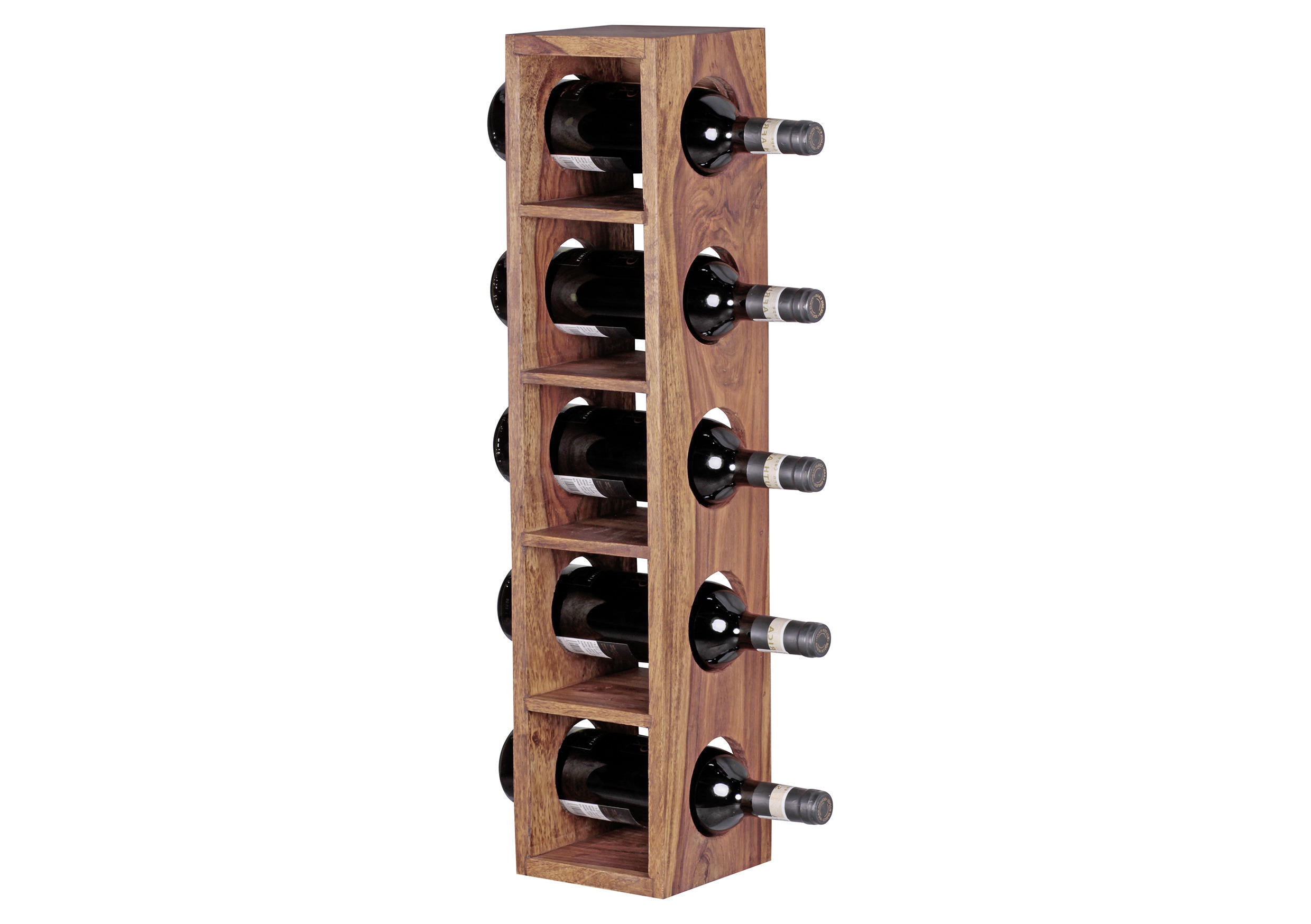WEINREGAL Sheesham massiv Sheeshamfarben - Sheeshamfarben, MODERN, Holz (15/70/15cm) - MID.YOU