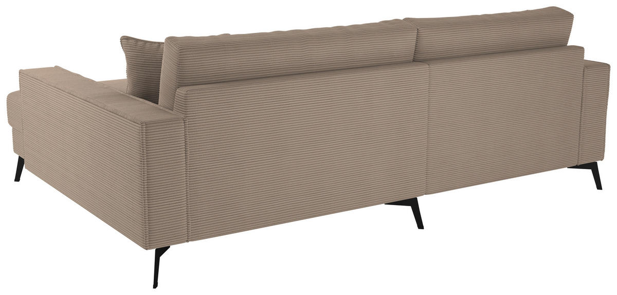 ECKSOFA TED Braun Cord Zierkissen  - Schwarz/Braun, Trend, Textil/Metall (228/174cm) - P & B