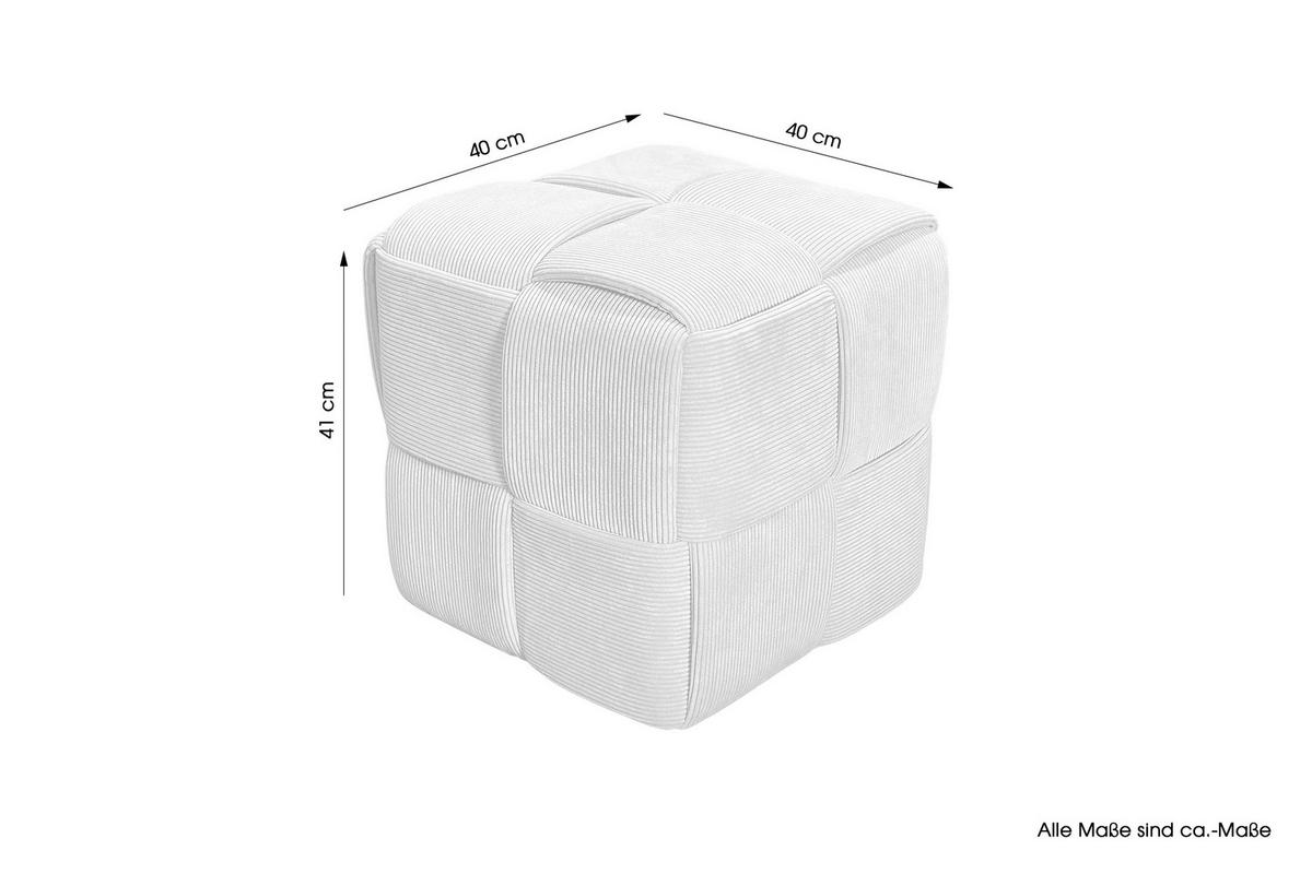 POUF in Beige Textil Beige  - Beige, Design, Textil (40/40/40cm) - MID.YOU
