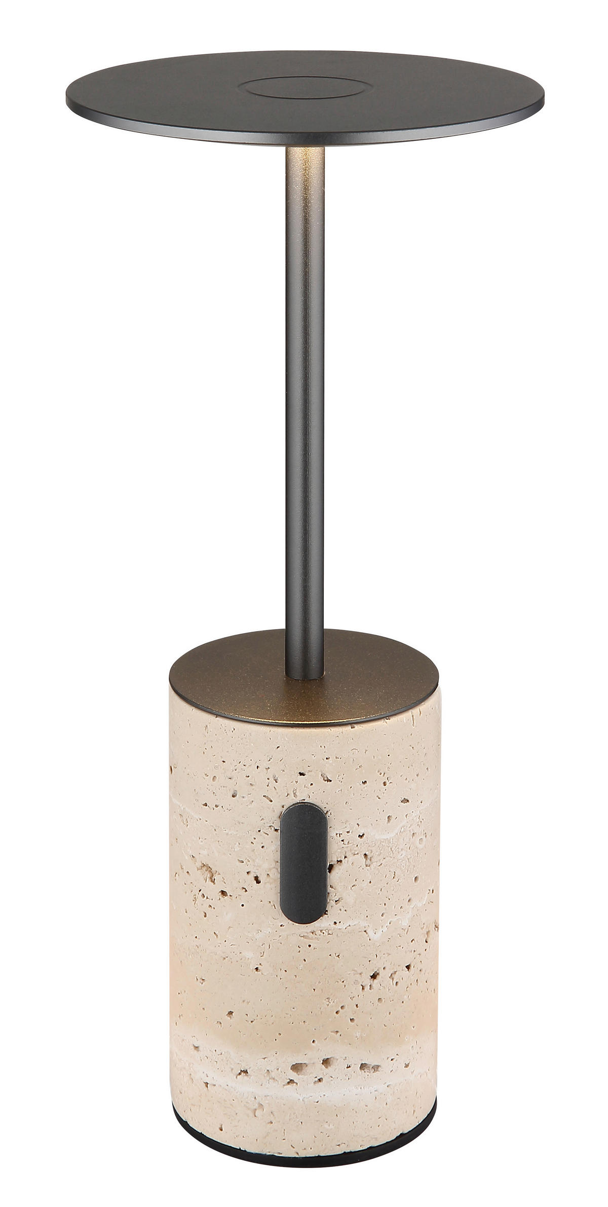 AKKU-TISCHLEUCHTE TRAVERTIN 12/27,6 cm  - Graphitfarben/Schwarz, Design, Kunststoff/Stein (12/27,6cm) - Globo