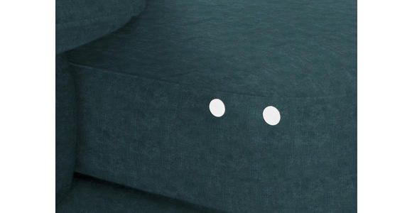 ECKSOFA in Velours Petrol 180/310 cm - Petrol/Schwarz, Design, Textil/Metall (180/310cm) - Dieter Knoll