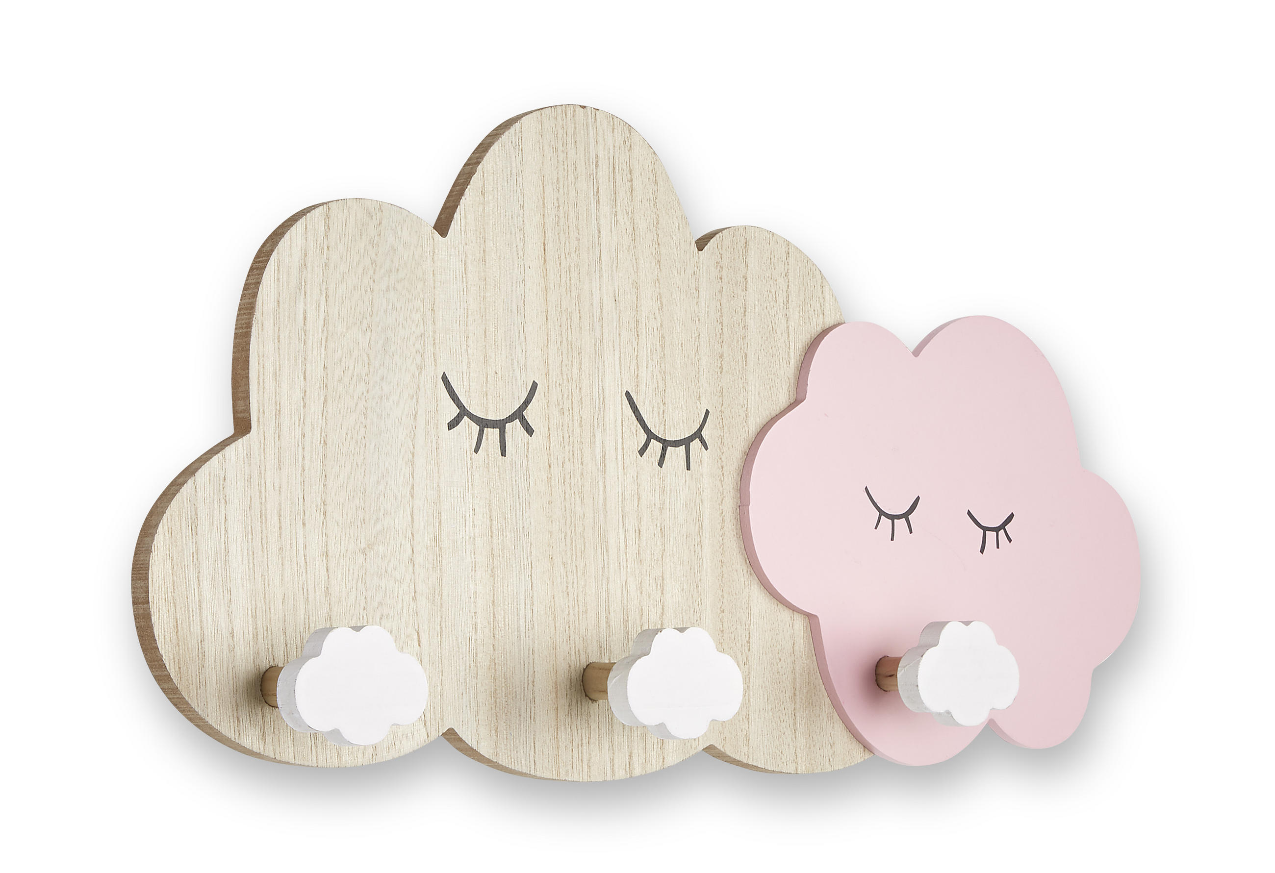 GARDEROBENLEISTE  in Kiefer Naturfarben, Rosa, Weiß  - Naturfarben/Rosa, Design, Holz/Holzwerkstoff (49/22/5cm) - My Baby Lou