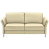 2,5-SITZER in Echtleder Creme  - Creme/Alufarben, Design, Leder/Metall (164/82/99cm) - Dieter Knoll