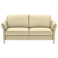 2,5-SITZER in Echtleder Creme  - Creme/Alufarben, Design, Leder/Metall (164/82/99cm) - Dieter Knoll