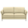 2,5-SITZER in Leder Creme  - Creme/Alufarben, Design, Leder/Metall (164/82/99cm) - Dieter Knoll