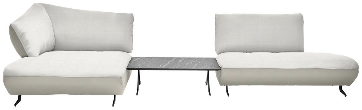 ECKSOFA in Webstoff, Struktur Naturfarben, Creme  172/265 cm  - Anthrazit/Creme, Design, Textil/Metall (172/265cm) - Joop!