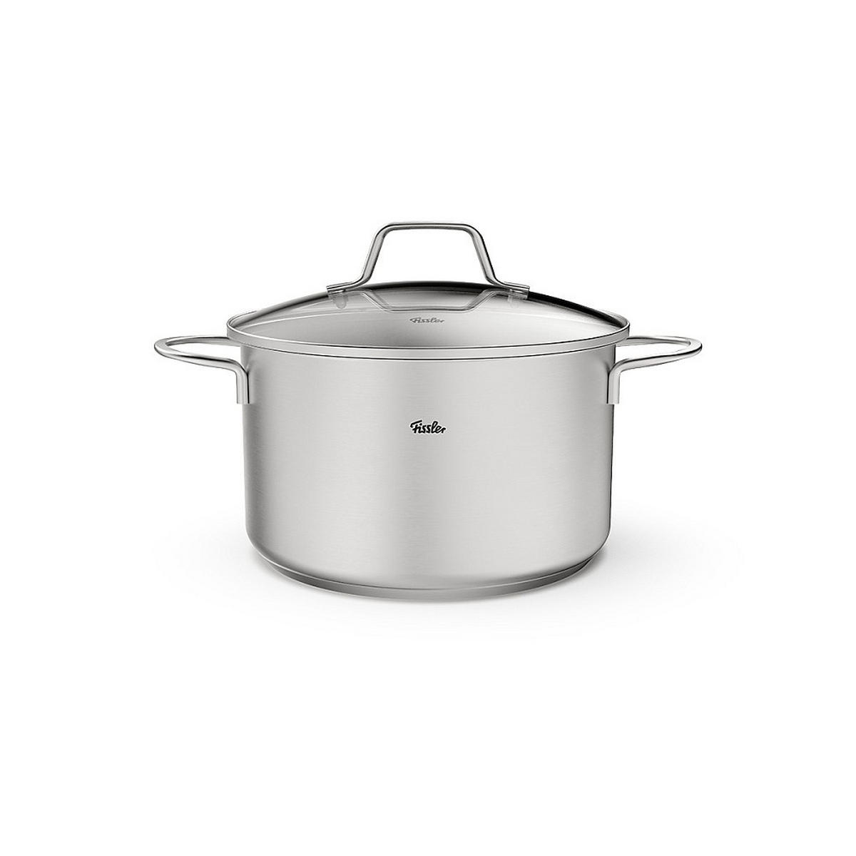 KOCHTOPFSET Sereno 5-teilig  - Edelstahlfarben/Schwarz, Basics, Metall (53/36/33cm) - Fissler