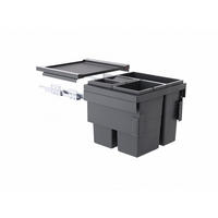 EINBAUABFALLSAMMLER 1 x 18 + 2 x 13 l  Kunststoff  - Dunkelgrau/Grau, Basics, Kunststoff (46,8/42,4/40cm) - HKT