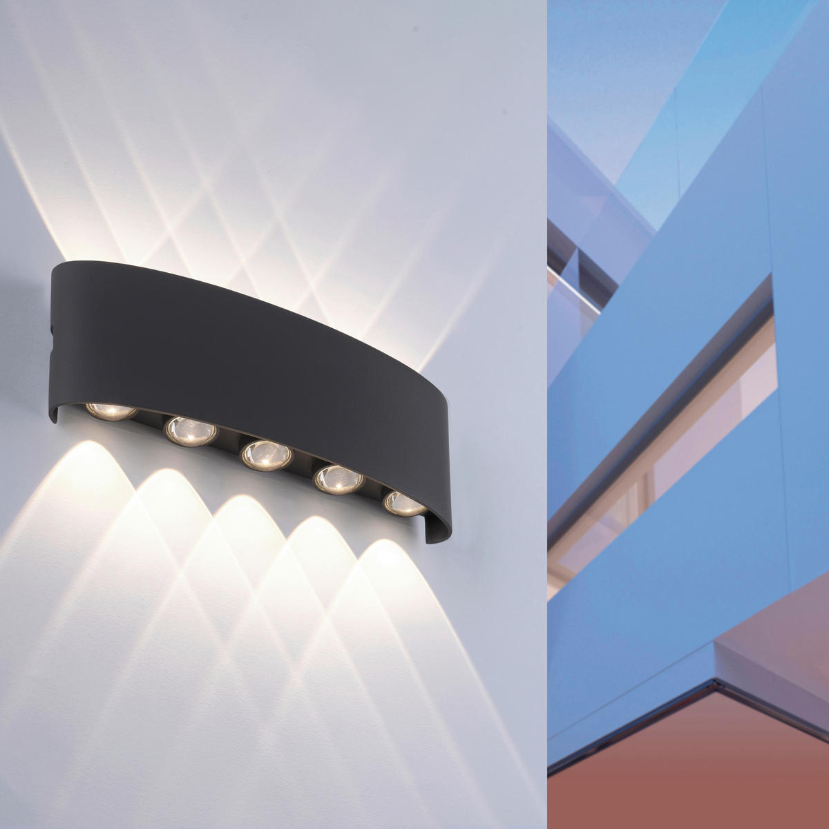 LED-WANDLEUCHTE 27/4,7/8 cm   - Anthrazit, Design, Kunststoff/Metall (27/4,7/8cm)