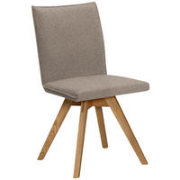 STUHL  in Samt  - Hellbraun/Eichefarben, Konventionell, Holz/Textil (60/91/61cm) - Moderano