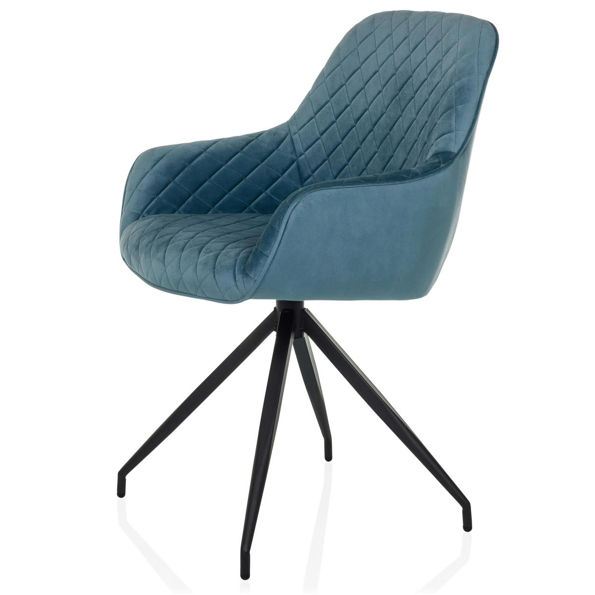 ARMLEHNSTUHL  in Samt  - Blaugrau/Schwarz, MODERN, Textil/Metall (58/87/57cm) - MID.YOU