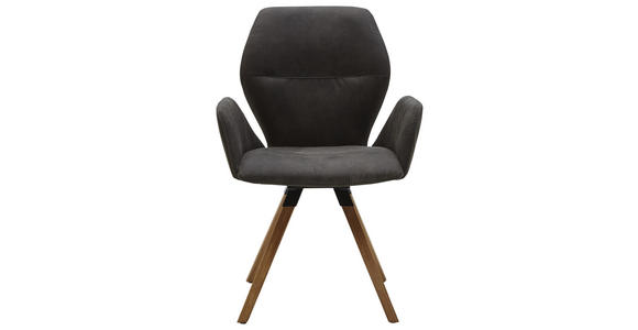 ARMLEHNSTUHL Mikrofaser Wildeiche massiv Anthrazit, Eichefarben - Eichefarben/Anthrazit, Design, Holz/Textil (62/91/59cm) - Valnatura