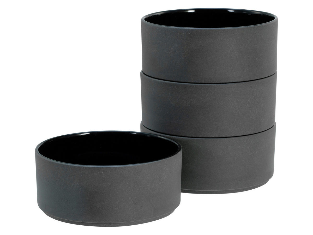 MÜSLISCHALENSET Futuro 4-teilig  - Schwarz, Basics, Keramik (14/14/6cm) - Creatable