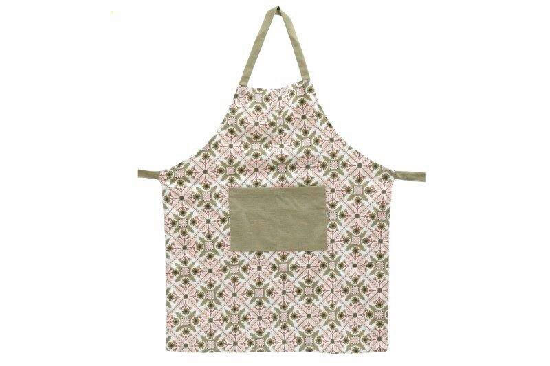 șORț DE BUCĂTĂRIE roz, măsliniu  - roz/măsliniu, Basics, textil (70/85/0,5cm)